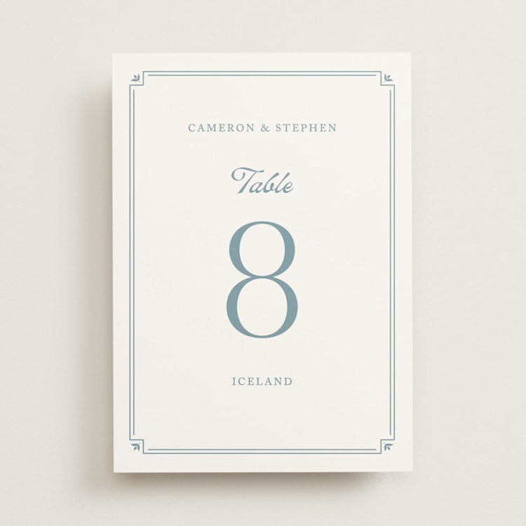 "Fleur Corner" - Table Numbers in French by Carolyn MacLaren - Front