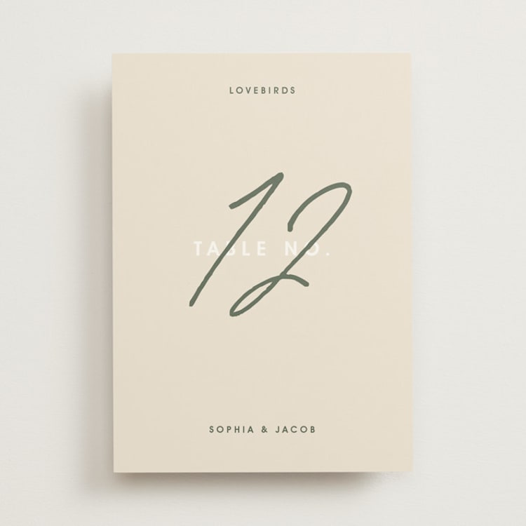 "True North" - Table Numbers in Olive You More by Design Lotus - Front