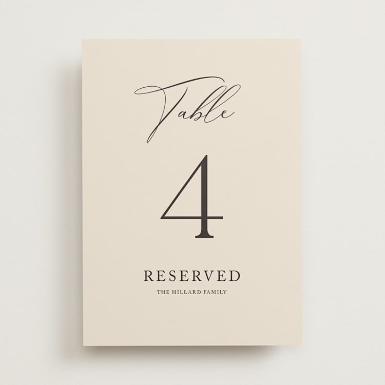 "Love Story" - Table Numbers in Mocha by Jennifer Postorino - Front