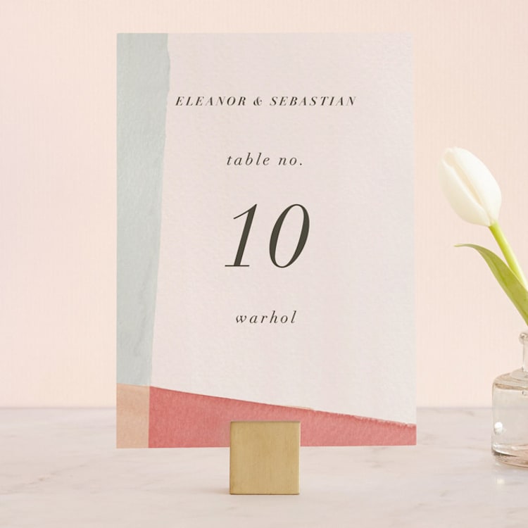 "Eleanor" - Table Numbers in Rose by Creative Parasol - Front