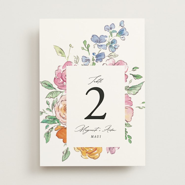 "Floral Pop" - Table Numbers in Tropical by Itsy Belle Studio - Front