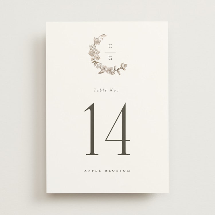 "Daphne" - Table Numbers in Sephia by Itsy Belle Studio - Front