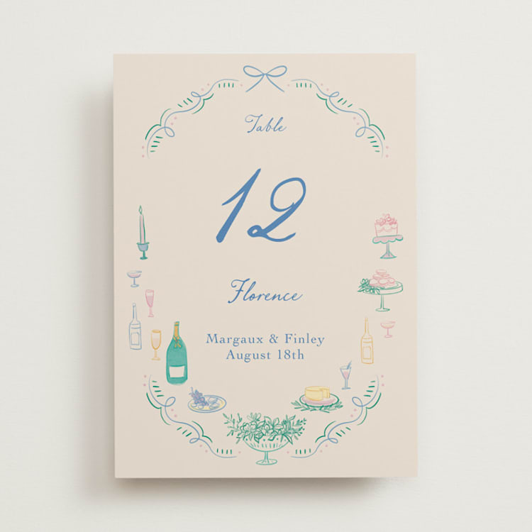 "Dining" - Table Numbers in Pastel by Elly - Front