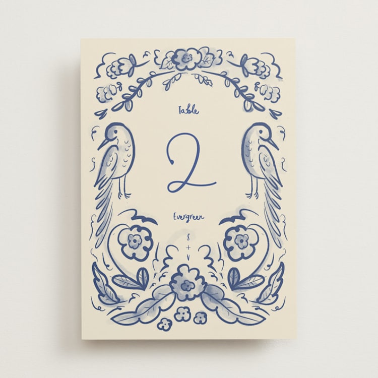 "Santa Catalina" - Table Numbers in Marseille Blue by Ani Somi - Front