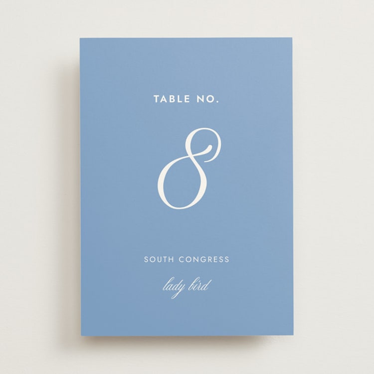"Montauk" - Table Numbers in Blue Bell by Megan Davis - Front