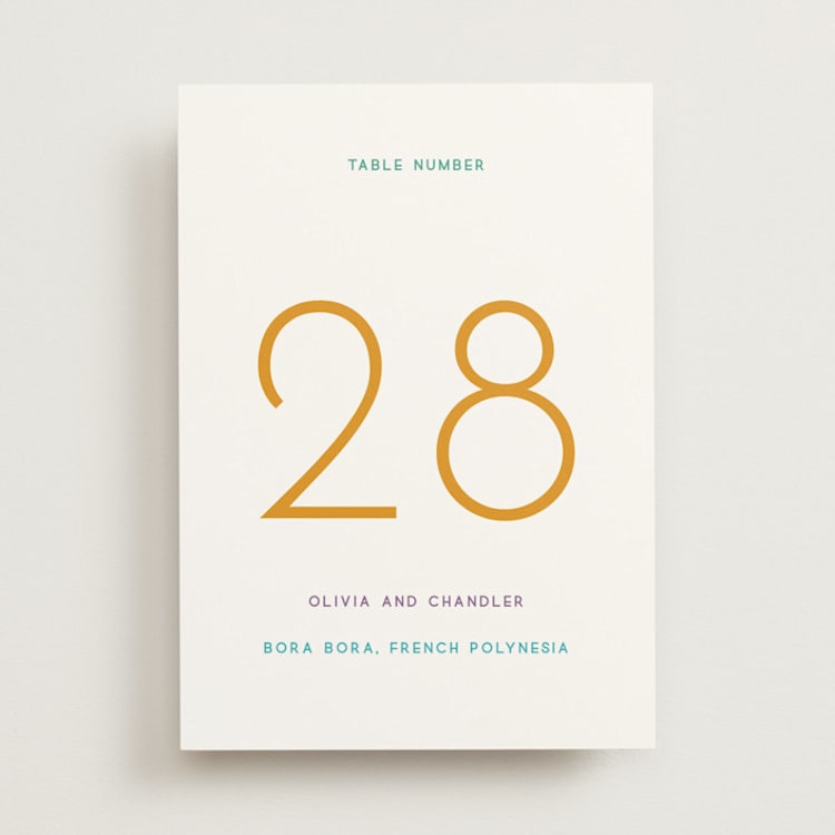 "rainbow 2.0" - Table Numbers in Light Hearted by Deborah Chou - Front
