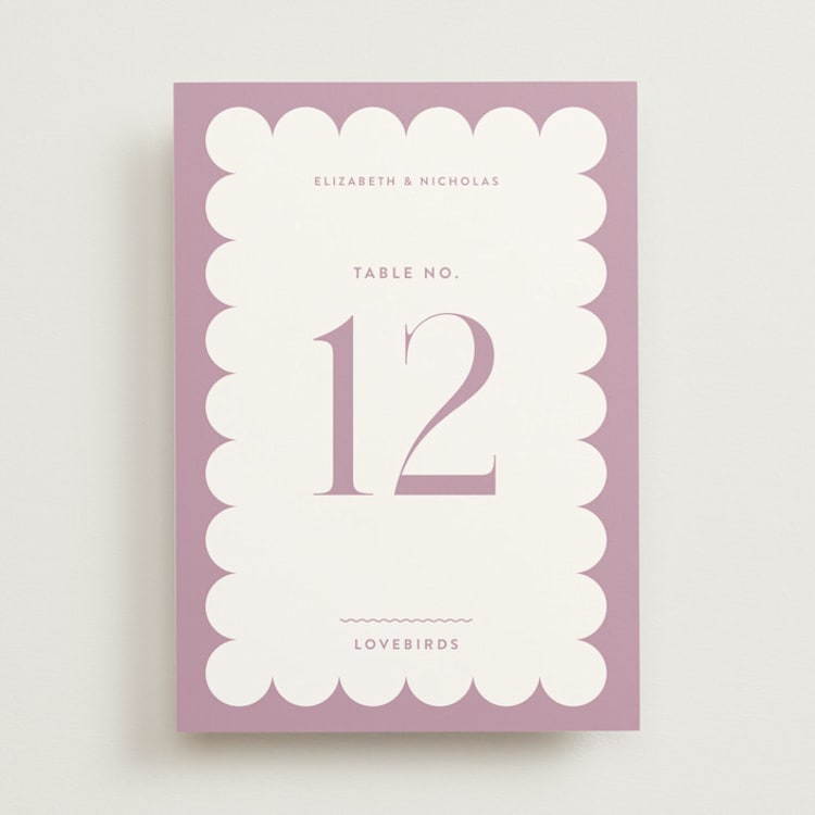 "Lavender Dreams" - Table Numbers in Lilac Dreams by Design Lotus - Front