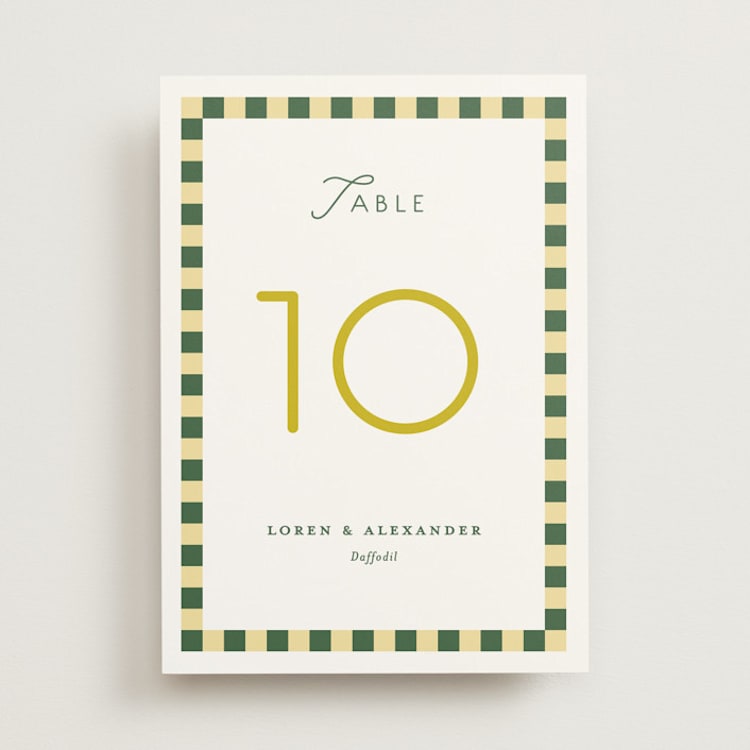 "grid" - Table Numbers in Citrus by Angela Quan - Front
