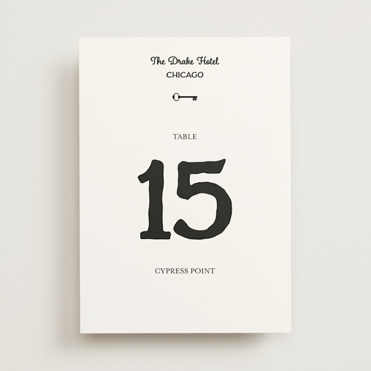 "Hotel" - Table Numbers in Ivory by Studio Suku - Front