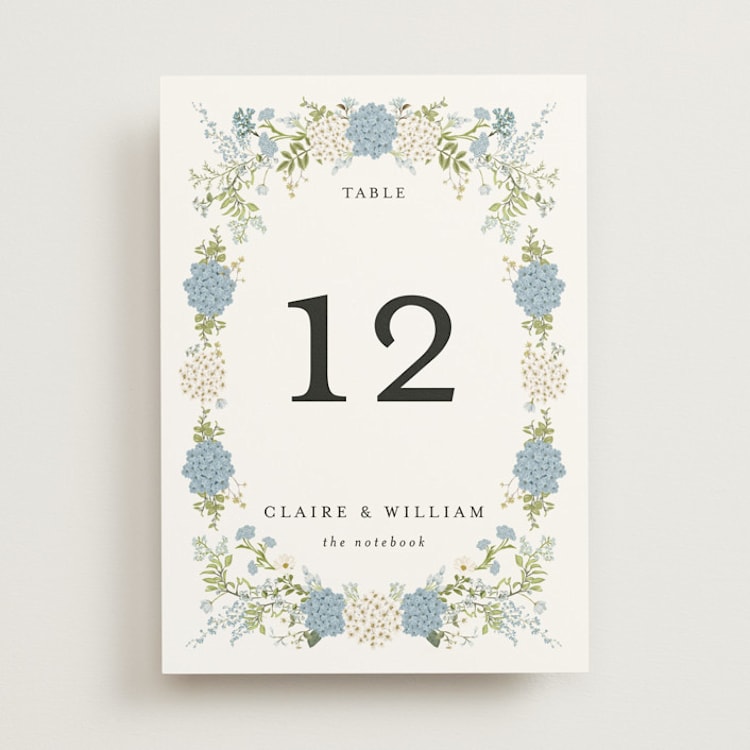 "Wedgewood" - Table Numbers in Cerulean by Susan Moyal - Front