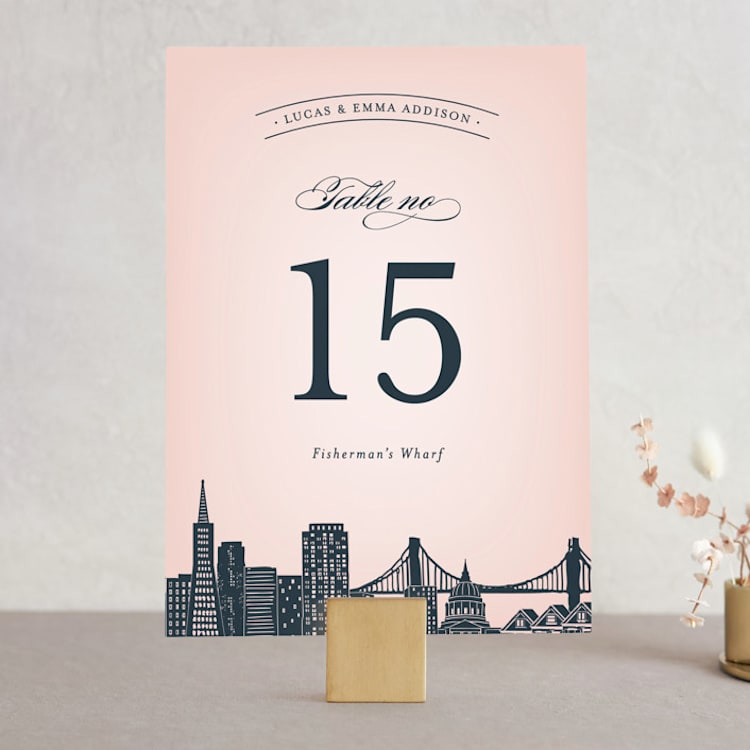 "Big City - San Francisco" - Table Numbers in Blush by Hooray Creative - Front