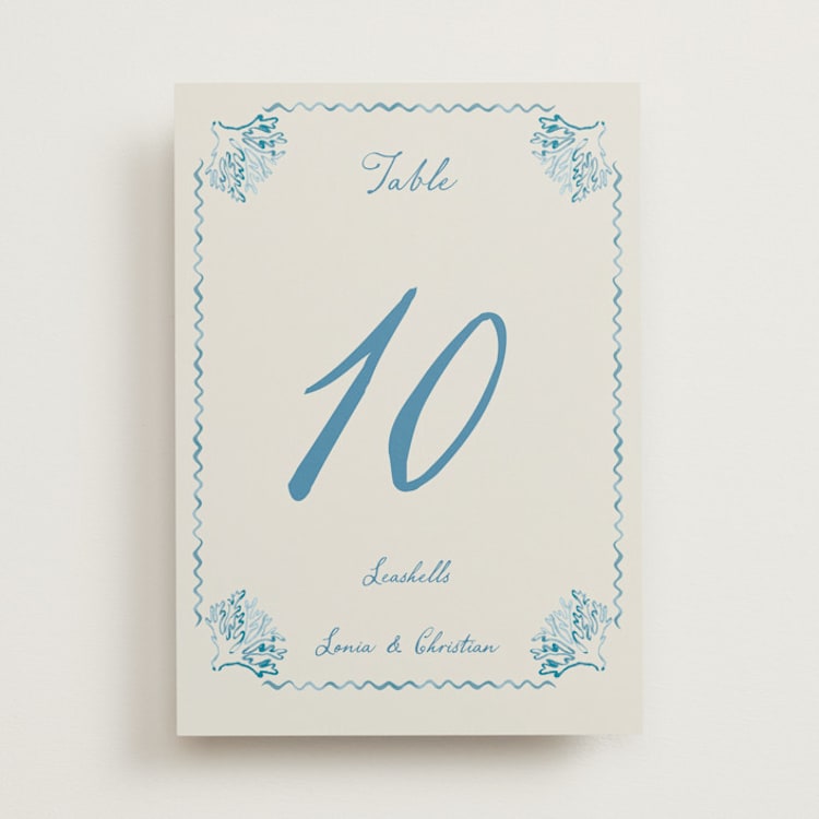 "Puglia" - Table Numbers in Ocean by Pati Cascino - Front