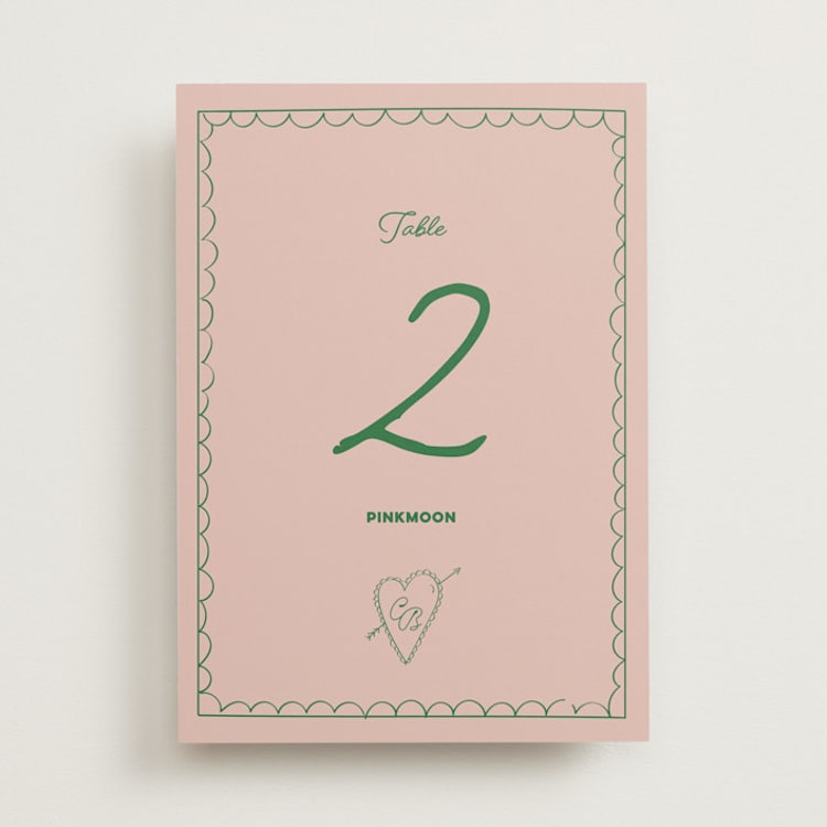 "Crazy Little Thing Called Love" - Table Numbers in Avocado by Helena Vitto - Front