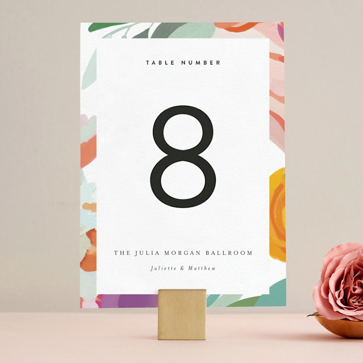 "Abstract Florals" - Table Numbers in Bouquet by Maria Hilas-Louie - Front