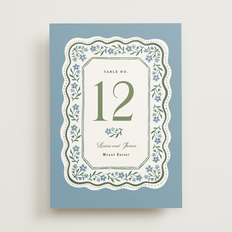 "Sweet Vintage" - Table Numbers in Periwinkle by Alethea and Ruth - Front