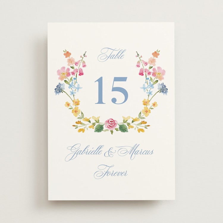 "Everlasting Romance" - Table Numbers in Meadow by Petra Kern - Front