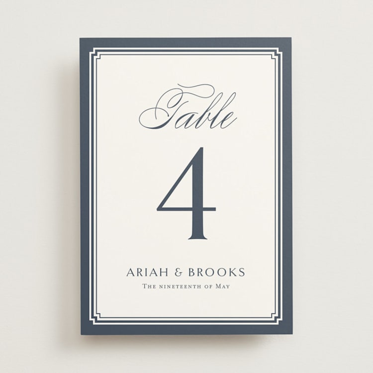"Ariah" - Table Numbers in French Blue by Jennifer Postorino - Front