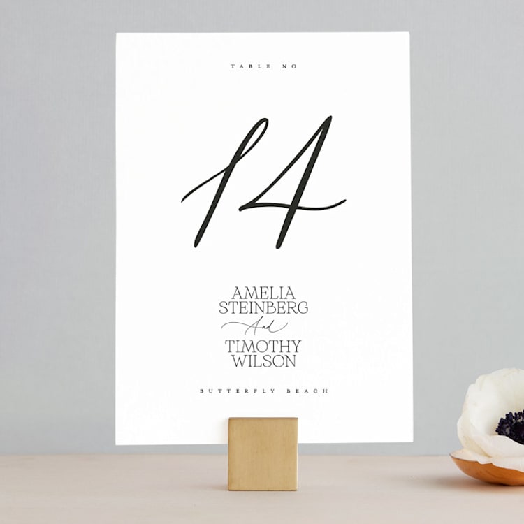 "Dashing" - Table Numbers in Pearl by Benita Crandall - Front