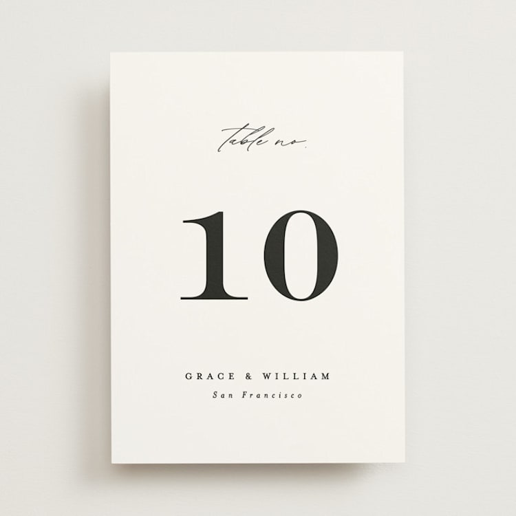 "Delicate Script" - Table Numbers in Cotton by Angela Thompson - Front