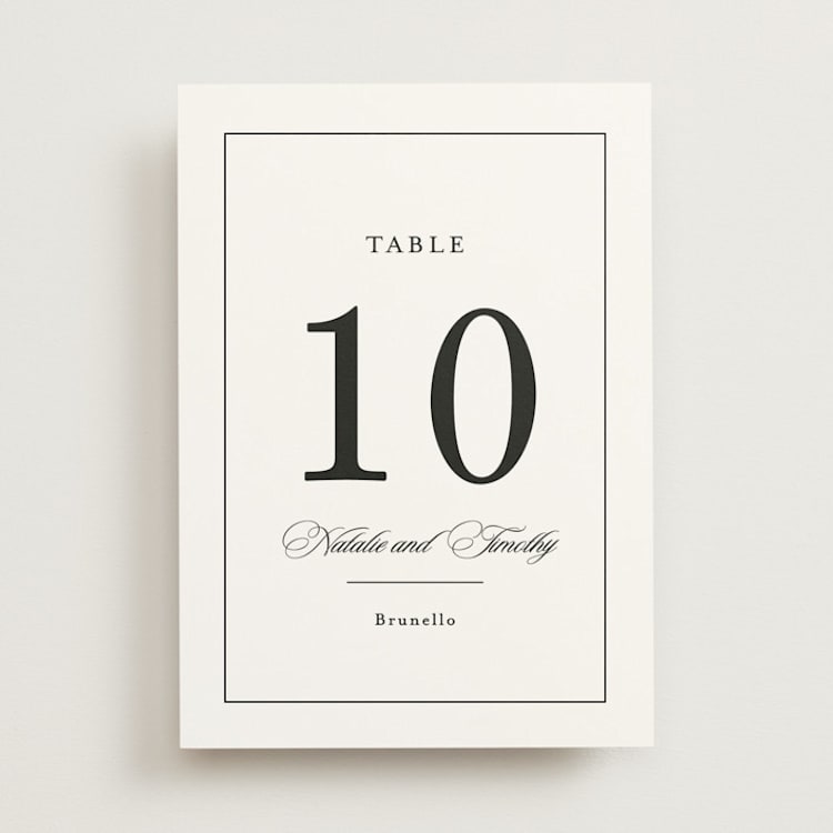"Sincerity" - Table Numbers in Noir by Kimberly FitzSimons - Front