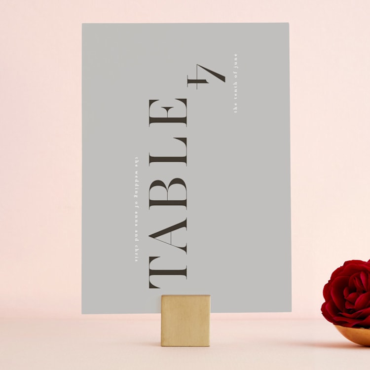 "Show" - Table Numbers in Dove Gray by Up Up Creative - Front