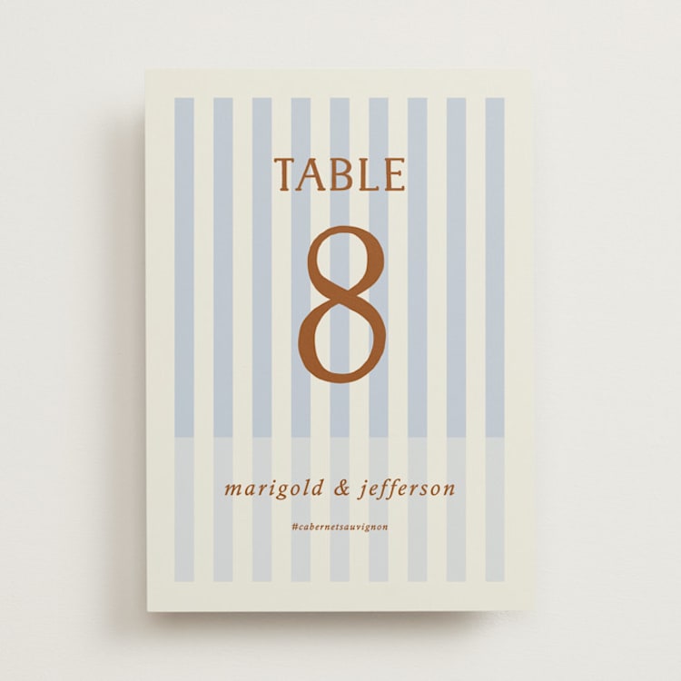 "Stripes" - Table Numbers in Wave by Kelly Watkins - Front