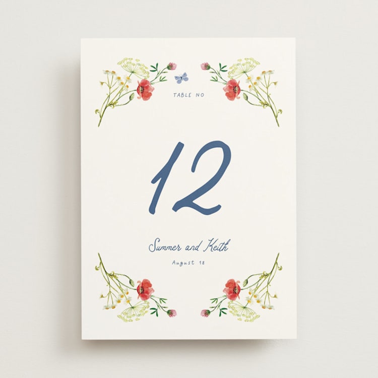 "Wildflower Romance" - Table Numbers in Ivory by frau brandt - Front