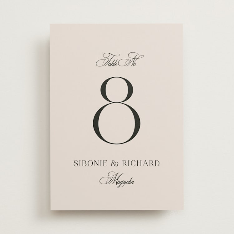 "Sibonie" - Table Numbers in Ivory by Melanie Kosuge - Front