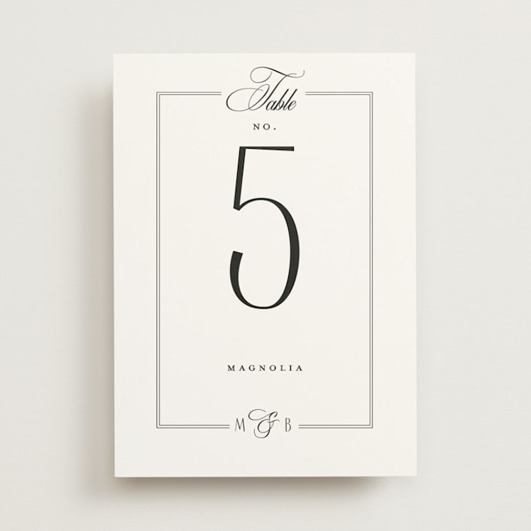"Black Tie Elegance" - Table Numbers in Tuxedo by Nicoletta Savod - Front