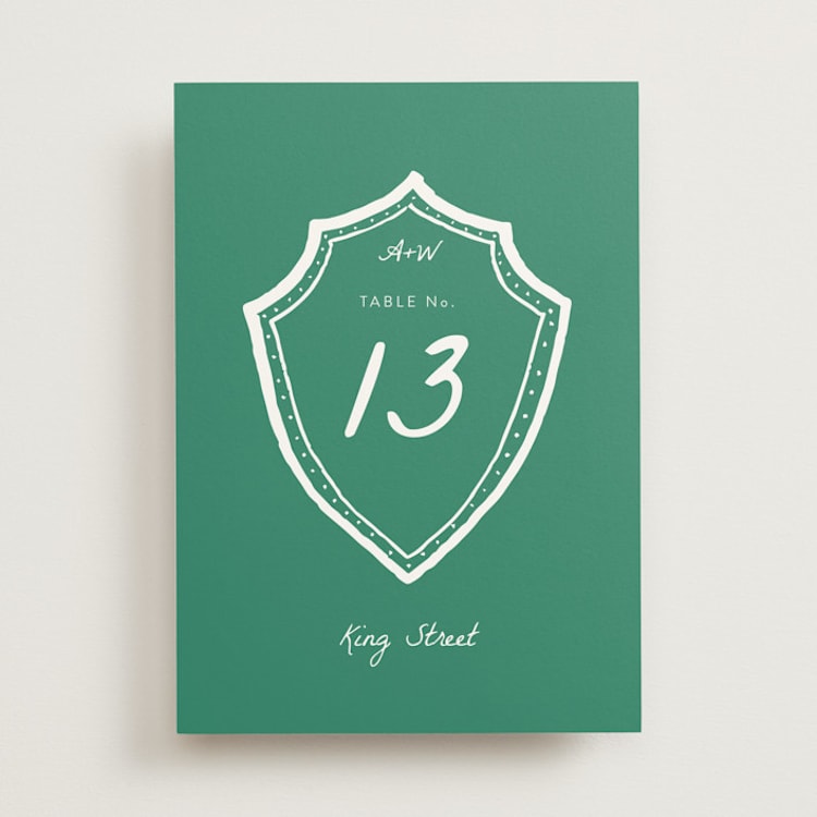 "Palm Tree Crest" - Table Numbers in Palm by Erika Firm - Front