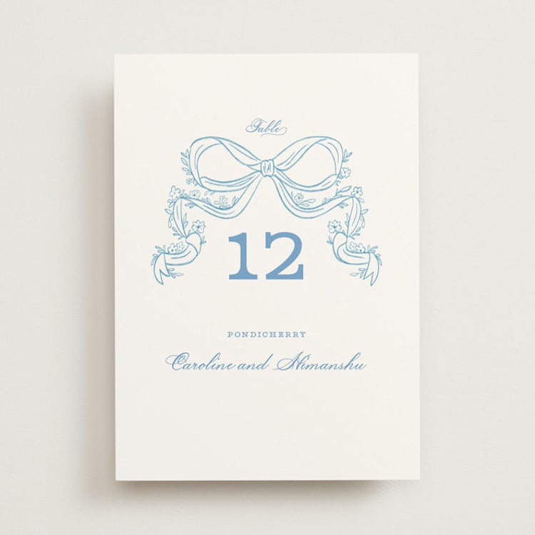 "Royalty" - Table Numbers in Capri by Creo Study - Front