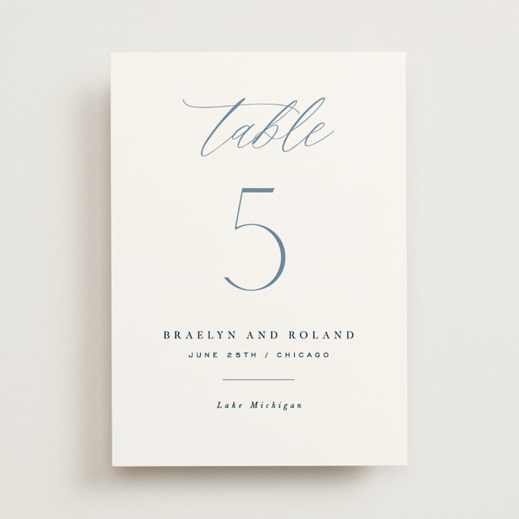 "Modern Romance" - Table Numbers in Navy by Hooray Creative - Front