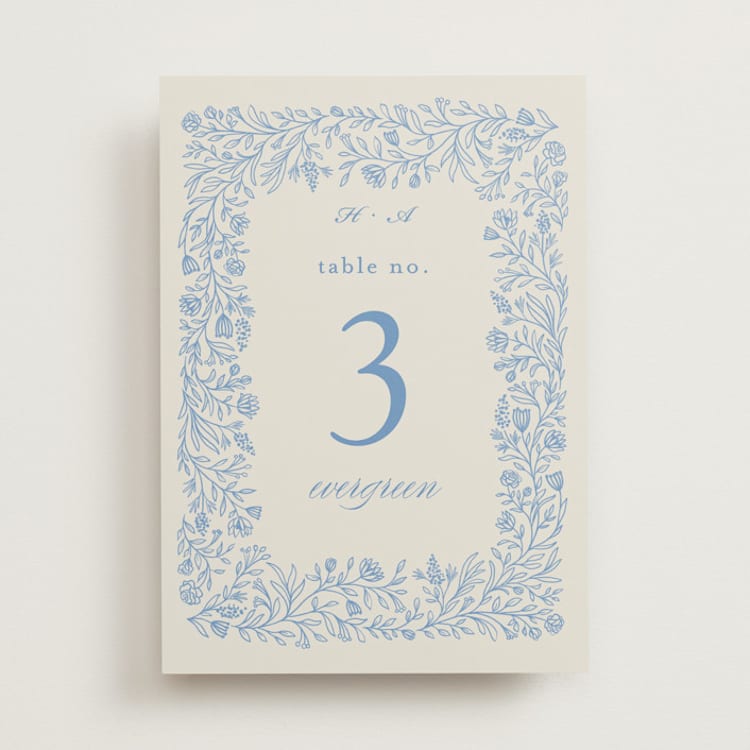 "Florals" - Table Numbers in Sky by Dana Duricekova - Front