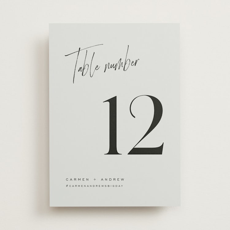 "Signature Script" - Table Numbers in Mint by Michelle Taylor - Front