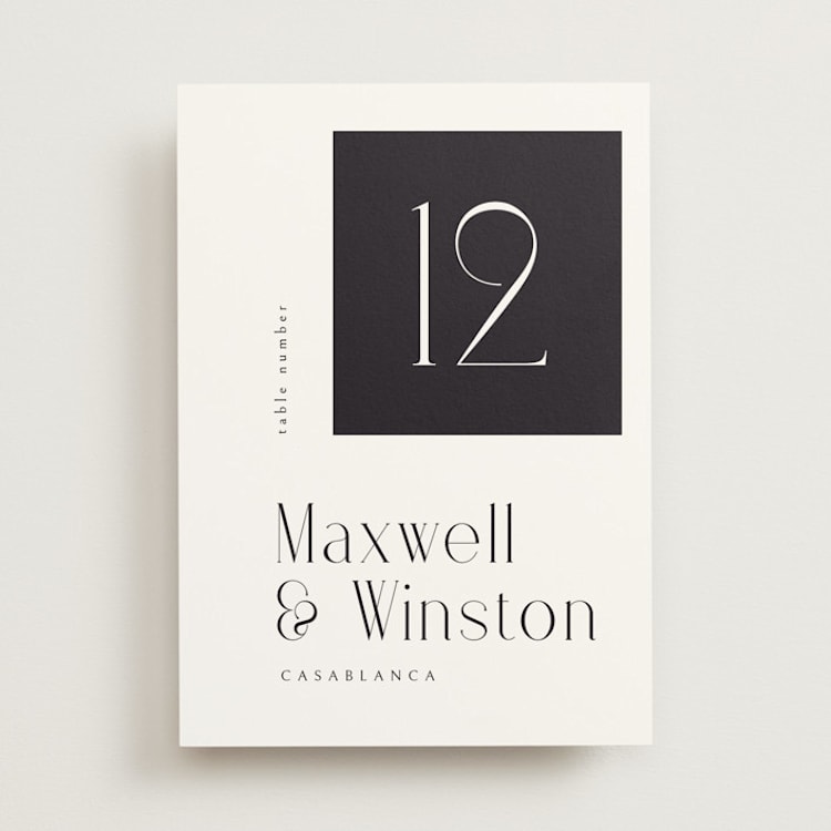 "Wedding Editorial" - Table Numbers in Tuxedo by Ana de Sousa - Front