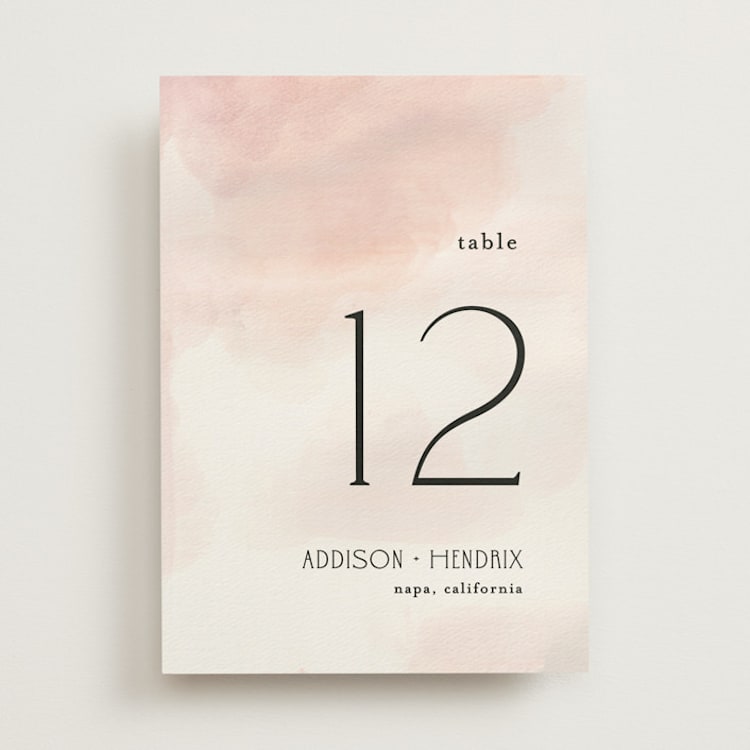 "First light" - Table Numbers in Blush by Itsy Belle Studio - Front