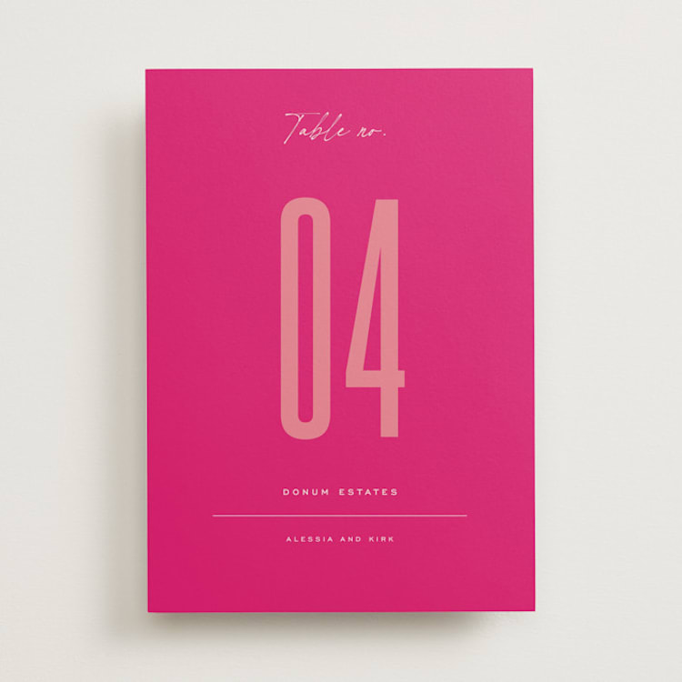 "Pop Romance" - Table Numbers in Fruit Punch by Ashley DeMeyere - Front