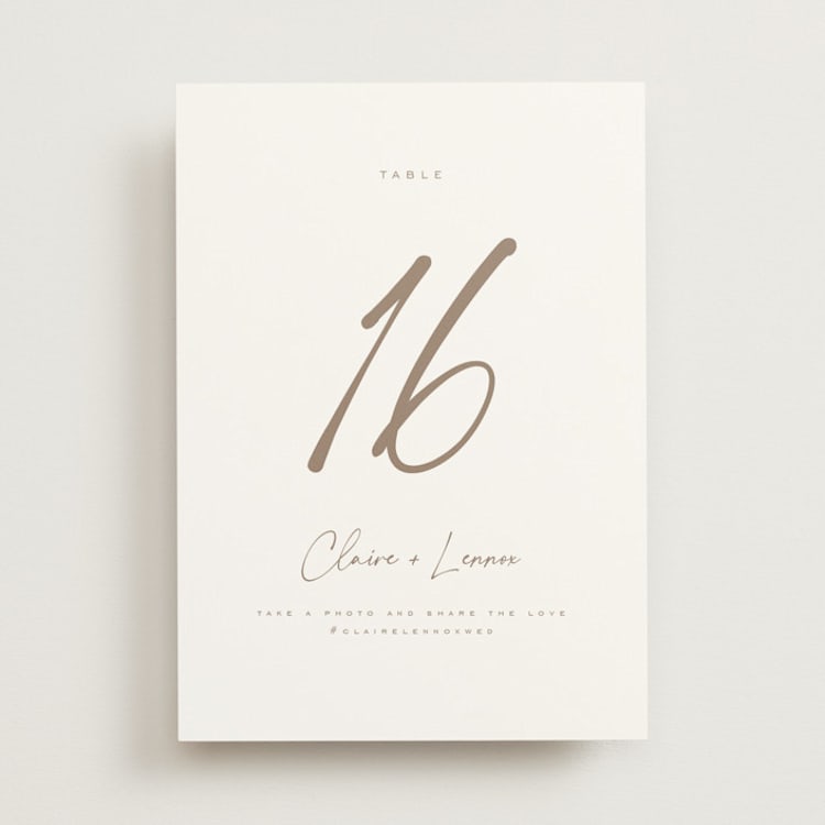 "Full Photo" - Table Numbers in Chiffon by Orasie - Front