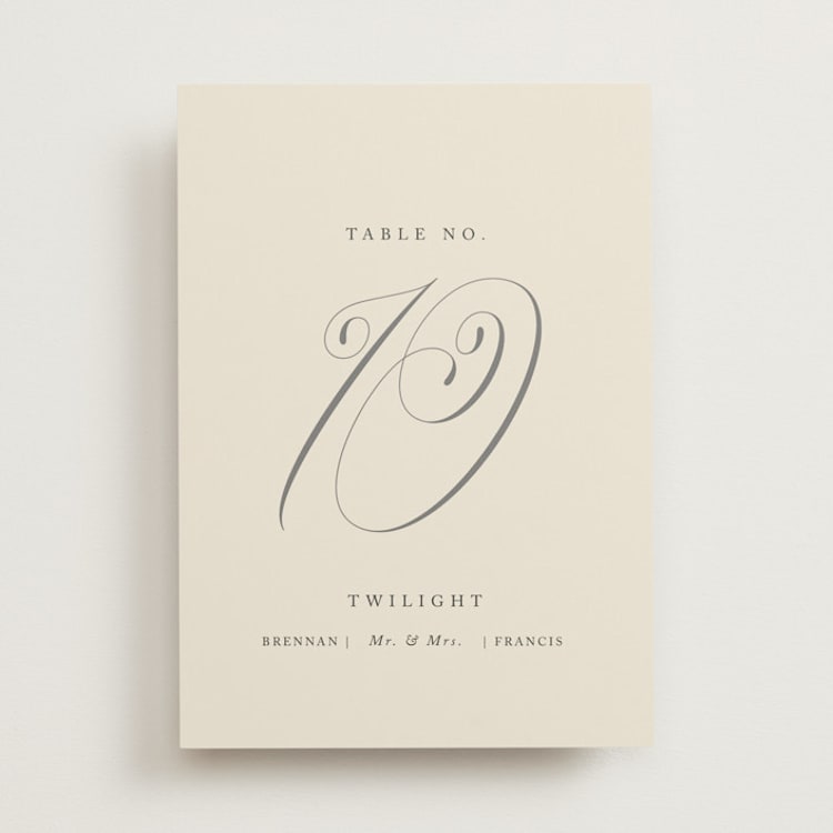 "Wonderful Tonight" - Table Numbers in Oreo Creme by Design Lotus - Front