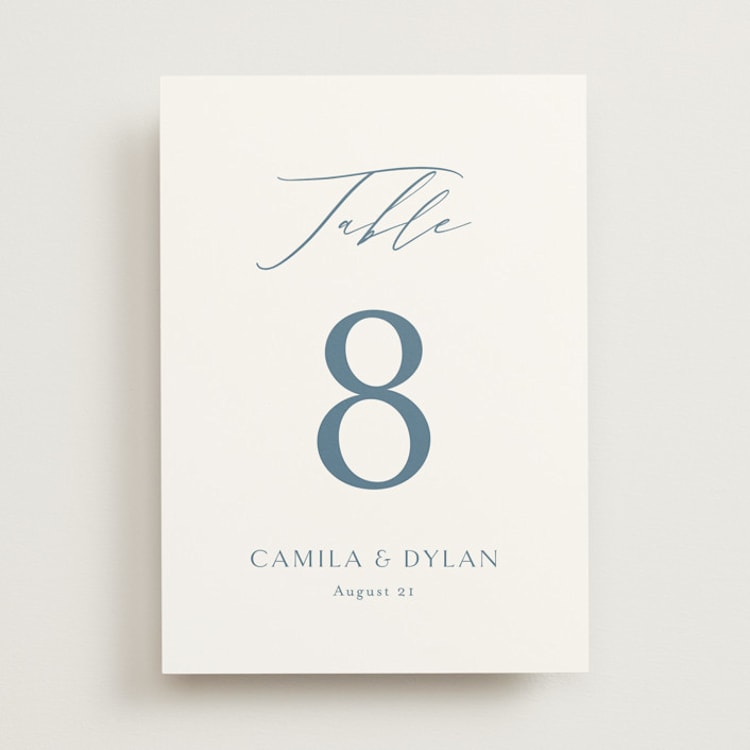 "Graceful" - Table Numbers in Dusty Blue by Jennifer Postorino - Front