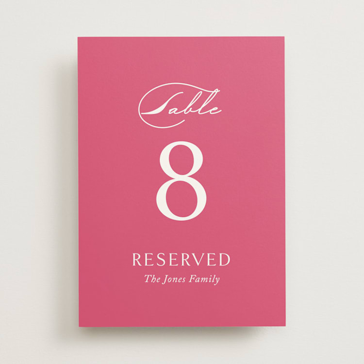 "Everlasting" - Table Numbers in Carnation by Jennifer Postorino - Front