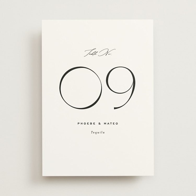 "Numerical" - Table Numbers in Lily by Owl and Toad - Front
