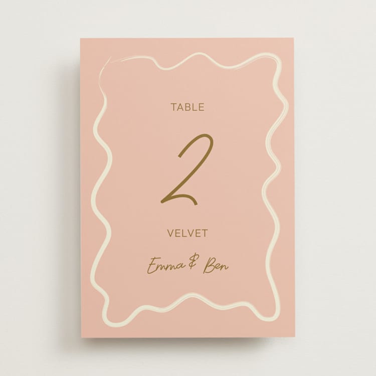 "Handwritten Letter" - Table Numbers in Butterscotch by Helena Vitto - Front