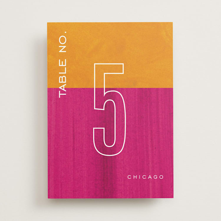 "Paint" - Table Numbers in Punch by Pixel and Hank - Front
