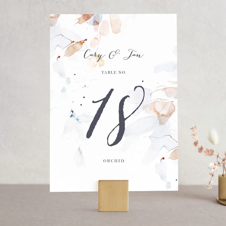 "Petale" - Table Numbers in Blush by Kelly Ventura - Front