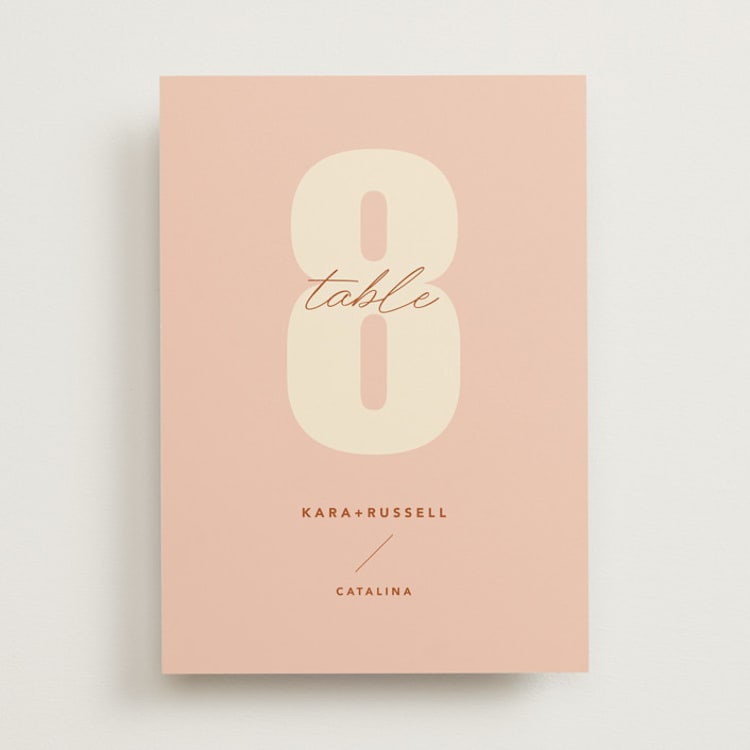 "Typographical Poster" - Table Numbers in Blush by Stacey Day - Front