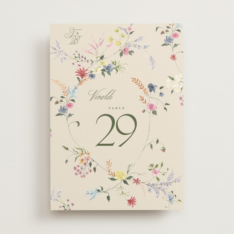 "whimsey floral" - Table Numbers in English Garden by Phrosné Barwood - Front