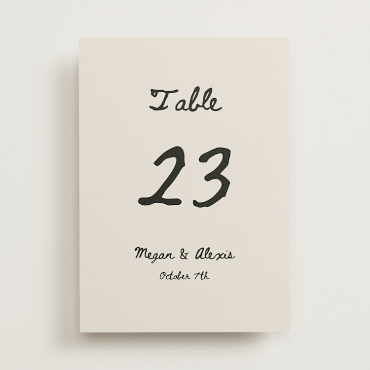 "simple monogram" - Table Numbers in Lace by Cass Loh - Front