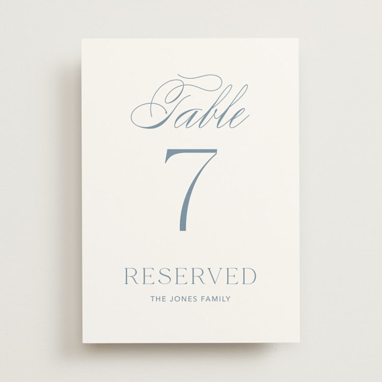 "Leighton" - Table Numbers in Lakeshore Blue by Jennifer Postorino - Front