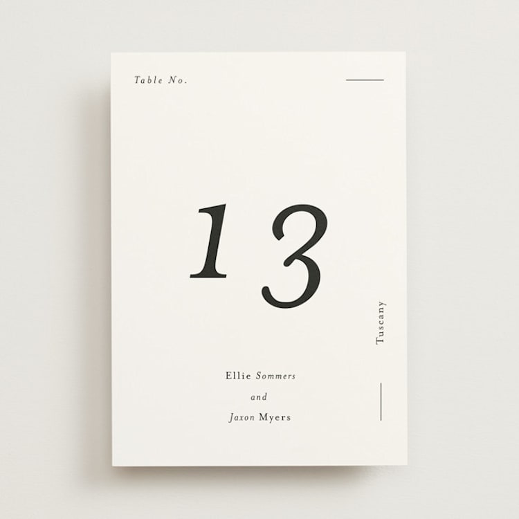 "Tuscany" - Table Numbers in Ink by Blustery August - Front
